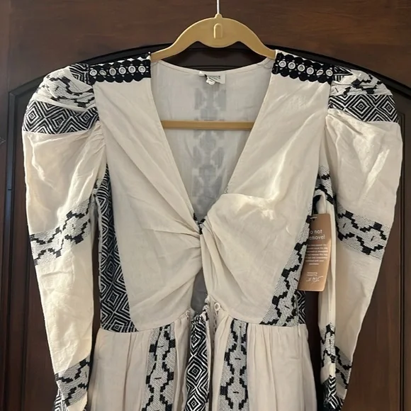 Hemant & Nandita | Moira Twisted Yoke Midi NWT Dress Sz. XS - Picture 8 of 10